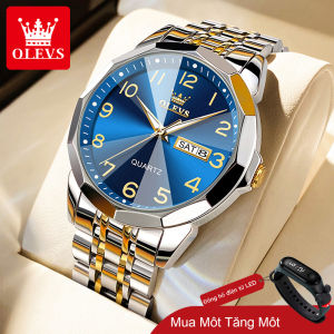 OLEVS Đồng Hồ Nam Chống Thấm Nước Chính Hãng Mua 1 Tặng 1 Lịch Dây Thép Không Gỉ Chuyển Động Thạch Anh Cổ Sang Trọng