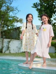 Purcotton | Cool Feeling Cotton Girls Sleeve Dress
