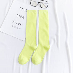 🚚 (ได้รับ 2-3 วัน) 🚚 จัดส่งจากประเทศไทย~ถุงเท้ายาวถึงเข่าสไตล์เกาหลีสีลูกกวาดแฟชั่นผ้าฝ้ายถุงเท้าผู้หญิง