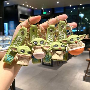 Hasbro | Cute Baby Yodas Keychain Action Figure Star Wares Grogu The Mandalorian Keychain 3D Key Ring for Bagpack Bag Decor Party Gifts