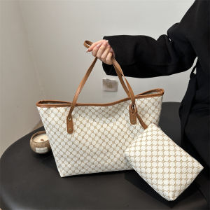 กระเป๋าถือผู้หญิงความจุขนาดใหญ่ กระเป๋าสะพายไหล่แบบเก่าสไตล์ย้อนยุค ลายสก็อต กระเป๋าถือ กระเป๋าสะพายข้าง PU กระเป๋าสะพายข้างแบบสะพายข้าง