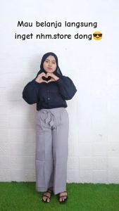 NHM Celana Kulot Wanita Panjang Linen Milo Bestseller Anti Begah