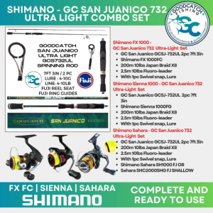 GoodCatch San Juanico and Shimano FX / Sienna / Sahara 1000 Ultra Light Casting 732UL Combo Set