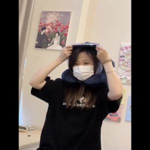 2 in 1 Cute Sleeping U Shape Pillow with Cartoon Hooded Stitch Lotso Plush Hat Travel Neck Pillow