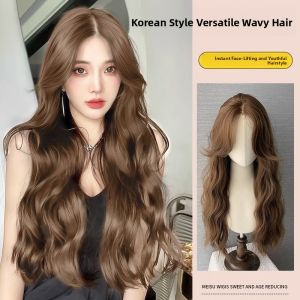 MONLEYTA | Womens Full Head Wig Natural Realistic Long Curling Hair Thickened Volume No Need To Wear A Hair Net Daily Whole Wig