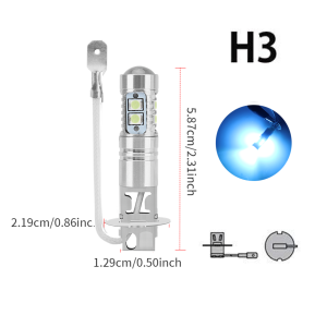 KEVANLY | 2pcs H3 LED H1 LED Bulb Super Auto Day Night Driving Running Light for Car Headlight Bulbs 12V Lighting Fog Lamps Ice Blue