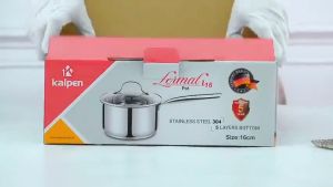 Quánh inox KALPEN 16cm kèm vung quánh inox 16cm quánh bếp từ quánh kèm vung quánh nấu bột