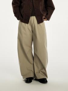 Pure Cotton Mens Loose Long Pants AWT24AW Arc Shape Design Simple Match All Color Straight Blade Casual Trousers for Youth