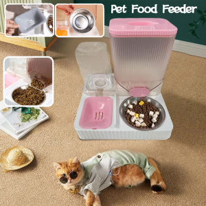 Automatic Cat Food Dispenser Large Capacity Water Dispenser Dry Wet Separation Food Container for Small Pet Supplies