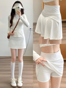 LANMENGYA | White A-Line High Waist Anti-Exposure Short Skirt