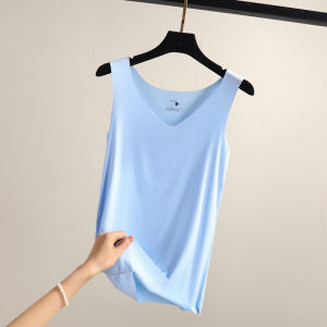 Modal ไร้รอยต่อ สายคล้อง เสื้อกั๊ก ผู้หญิง ฤดูร้อน เสื้อฐานขนาดใหญ่บางกลางแจ้ง ผ้าฝ้าย สั้น แขนกุด เสื้อท่อนบน