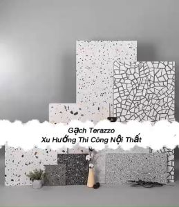 Gạch terrazzo 60x60 màu sắc phong phú kích thước đa dạng độ bền cao giá rẻ chống trơn trượt mang đến không gian cổ điển ốp lát phòng tắm phòng bếp shop thời trang