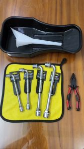 COMBO 5 Dụng cụ THAY NHỚT xe máy tại nhà (KHAY xả nhớt 25L + PHỄU + ĐIẾU thay nhớt + KỀM + KHĂN)
