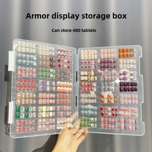Transparent Nail Art Wearable False Nails Storage Box Dustproof Organizer Display Card Beauty Makeup Tools Clip-On Nails