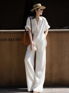 SHANGSHA | Elegant Luxurious White Shirt and Pants Set Female
