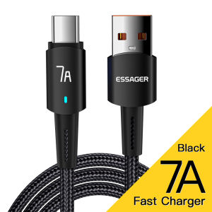 Essager 7A USB Type C Cable For OPPO Oneplus Huawei P30 P40 Samsung Realme Poco 100W Fast Charging Wire USB C Charger Data Cord