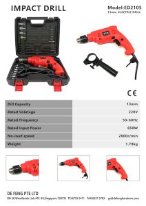 {SG In-Stock}Power Tools High Quality Electric Drilling Machines 850W 13MM Impact Drill With Free Bits-Fast Delivery