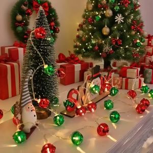 ไฟประดับรูปกระดิ่งคริสต์มาส 10/20/30 ดวง ใช้แบตเตอรี่ เหมาะสำหรับตกแต่งงานแต่งงาน วันเกิด วันคริสต์มาส และวันหยุดต่างๆ