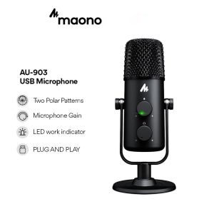 ไมโครโฟน คอนเดนเซอร์ Maono Fairy AU-903 ไมค์อัดเสียง ไมค์อัดเพลง ไมค์ตั้งโต๊ะ ไมค์คอนเดนเซอร์ Microphone Cardioid Omnidirectional ไมโครโฟน usb maono ของแท้ 100%