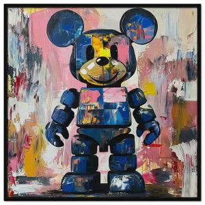 Tranh gấu bearbrick. Tranh treo tường dán tường sơn dầu canvas trang trí. CGI-2031