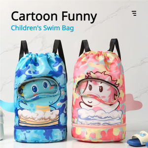 Beg renang kanak-kanak baju renang pakaian basah kering dan basah pemisahan beg penyimpanan sukan pantai mudah alih