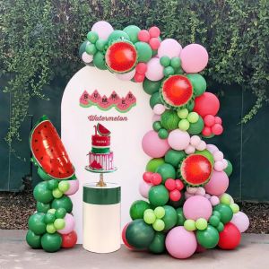 111Pcs A Set of Summer Watermelon Themed Balloon Arch Wreath Set Birthday Party Decoration Beach Party Scene Decoration