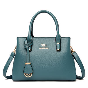 Kangaroo Genuine Leather Handbag Women Large Capacity Crossbody Bag Cowhide Purse Fashionable Casual Style for Middle-Aged Ladies