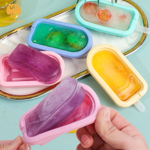 Silicone Ice Cream Maker Cube Mold DIY Jelly Making Tray Homemade Dessert Molding Popsicle Stick Baking Accessorie