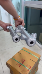 ชุดกระบอกโช้ค+แกนโช้คหน้า HONDA PCX150 ฮอนด้า พีซีเอ็กซ์150 สำหรับปี2015-2017 สีเทา โช้คหน้าอัพ ชุดโช้คหน้าเดิม Shock pcx150