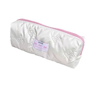 1pcs Creative Pink Bow Pencil Case Large Capacity Storage Pencil Bags Multi-Functional Stationery Organizer Bag