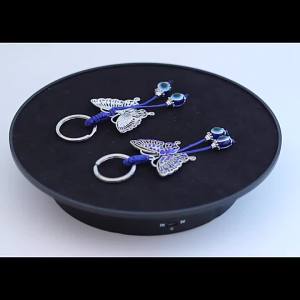 Lucky Eye Alloy Butterfly Pendant Keychain Blue Turkish Evil Eye Bead Tassel Alloy Car key Chain for Women Men Jewelry BE268