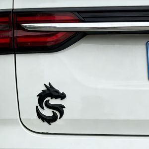 Dragon Shape Metal Emblem Waterproof Sunproof Side Trunk Decal Sticker for DIY Exterior Decoration Compatible Red Flag HS5 H9 H7