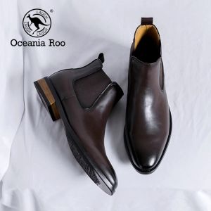 Giày Bốt Chelsea Nam Da Thật Martin Phong Cách Anh Cao Cổ Ấm Áp Đầu Nhọn Giày Bốt Lót Lông Cừu Mùa Đông Giày Bốt Chelsea Thời Trang
