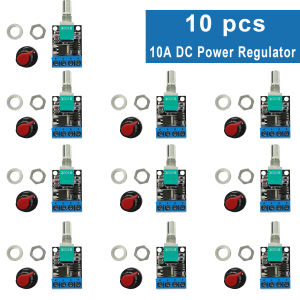 10A PWM DC Motor Speed Controller 5V-16V Stepless Regulator with Knob Mini LED Dimmer Module for Fan DIY Power Regulator Board