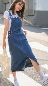 FUTI ID - Lalissa Overall I Overall Jeans Wanita Rok Span Midi Premium Jeans