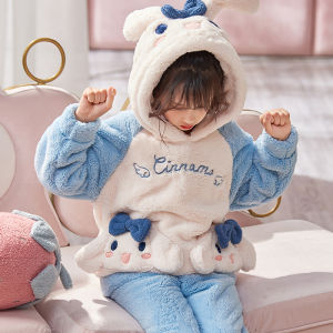 Bộ Đồ Ngủ Bằng Vải Nỉ Coral Dày Dặn Cho Trẻ Em Mùa Thu Đông Áo Len Lót Lông Cừu Cho Bé Gái Bộ Đồ Mặc Nhà Bằng Vải Nỉ Fleece