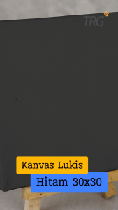 TRG Stretched Art Black Canvas Board 30x30 cm Watercolor Artist Acrylic Paint - Kanvas Hitam Media Lukis Cat Air Akrilik Minyak Poster Siap Melukis Ukuran 30 x 30 TRG
