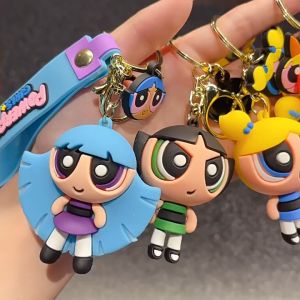 KEYCHAIN POWERPUFF GIRLS GANTUNGAN KUNCI RUMAH KEYCHAIN MOTOR KEYCHAIN MOBIL GANTUNGAN TAS UNIK DAN LUCU