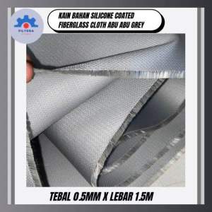Kain bahan Silicone Coated Fiberglass Cloth Abu-abu Grey