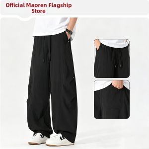 MiiOW | Icy Silk Mens Paratrooper Workwear Pants Loose Fit Straight Cut
