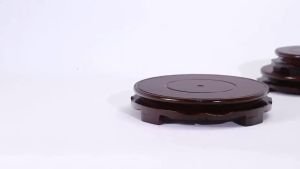 Round base ornaments incense base vase cornucopia craft base Feng Shui display stand 仿红木圆形底座摆件 熏香底座 花瓶聚宝盆工艺品底座 风水展示架 尺寸：8*8*2cm