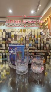 LED Light Up Water Cup Glass Mug Inductive Rainbow Colour Flashing Glowing Color Changing Sensitive Drinking Party