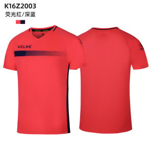 KELME Professional Short Sleeve Football Uniforms Sports Training Competition Adult Matchwear Quick Dry Polyester Fabric