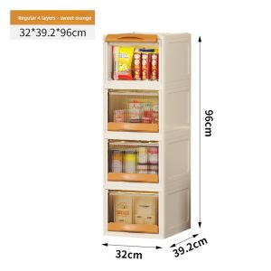 MONLEYTA | Large Capacity Plastic Foldable Storage Box For Clothes Toys Snacks Home Use Organizer Cabinet Multi Purpose Container