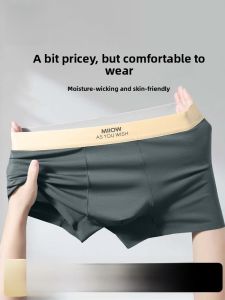 MiiOW | Catman Mens Modal Briefs Comfortable Breathable Anti-Bacterial No Butt Squeezing Mid-Waist Flat Angle Shorts Underwear