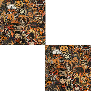 Sticker Halloween 100 ปลอกโทรศัพท์มือถือกันน้ำ ตกแต่งตู้เย็น กล่องของขวัญ DIY ลายสัตว์ปีกนก สติ๊กเกอร์ตกแต่งสำหรับการ์ด