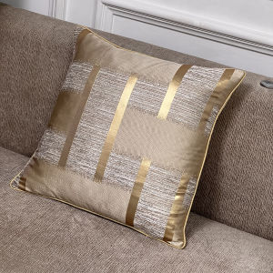 Shiny Holiday Accessories With Gold Stripe Decoration Cushion Cover and Pillowcase Without Pillow Core