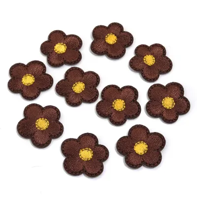 10pcs/lot Small Flower Embroidered Patches Polyester Cartoon Flower Iron on Patches For DIY Clothing Decoration Sew Accessories