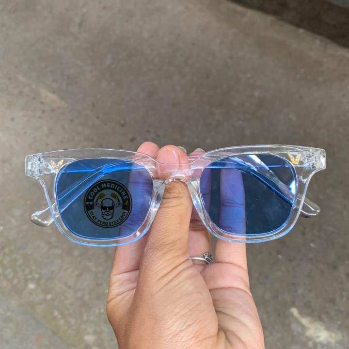 KACAMATA GM VINTAGE LOGO V TRANSPARANT BLUE Lazada Lazada