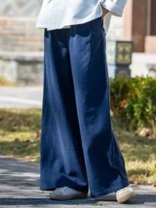 Big Sale Leak: Picking Linen Wide-Leg Pants, Women's Autumn and Summer Pants, Thin Loose Cotton, and Linen Retro High Waist Straight-Leg Shorts